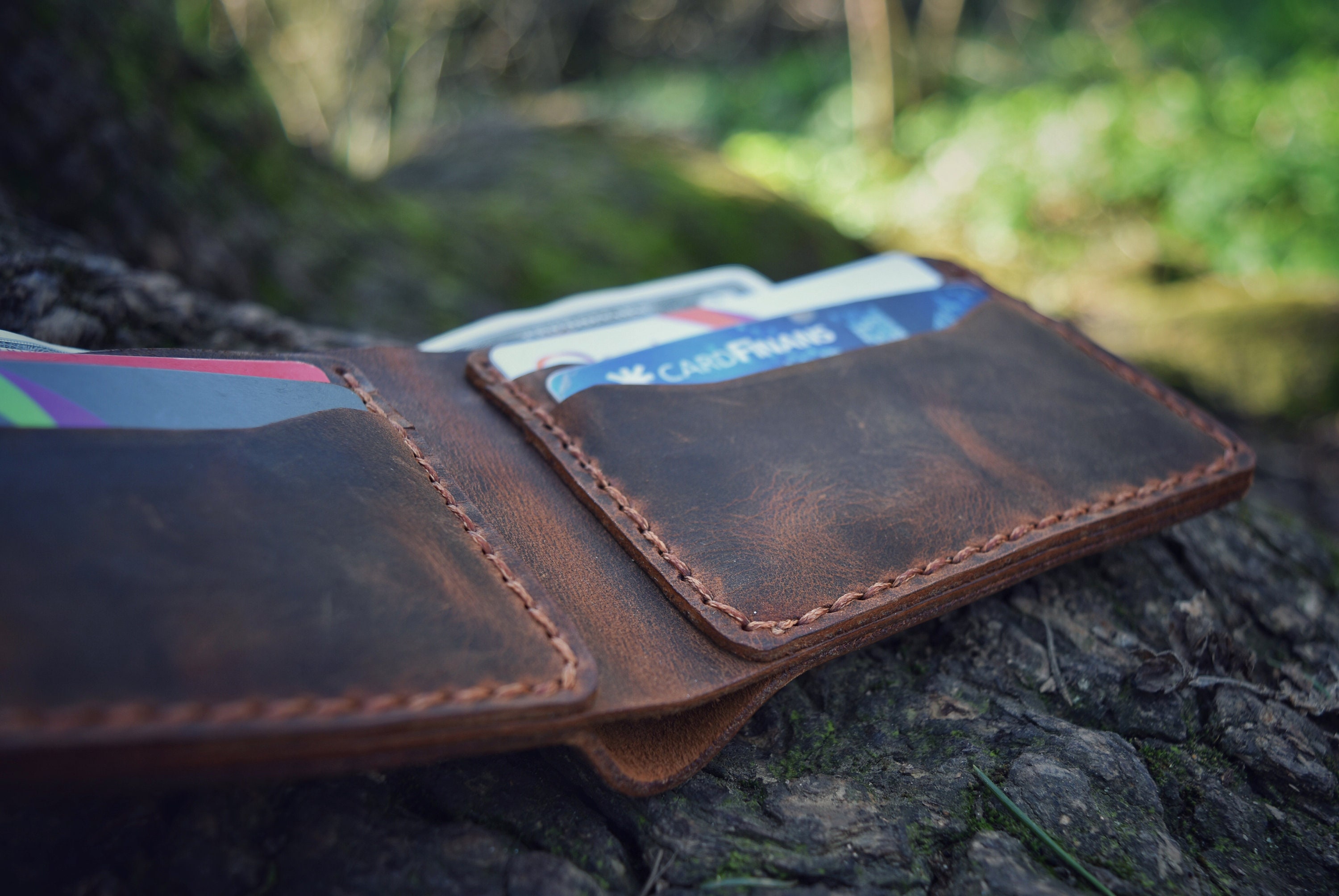 Leather Wallet & Keychain Set Personalized Bilfold Mens Slim Etsy
