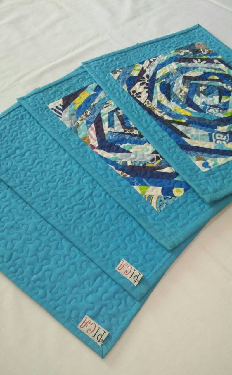 Set of 4 Quilted Placemats Etsy