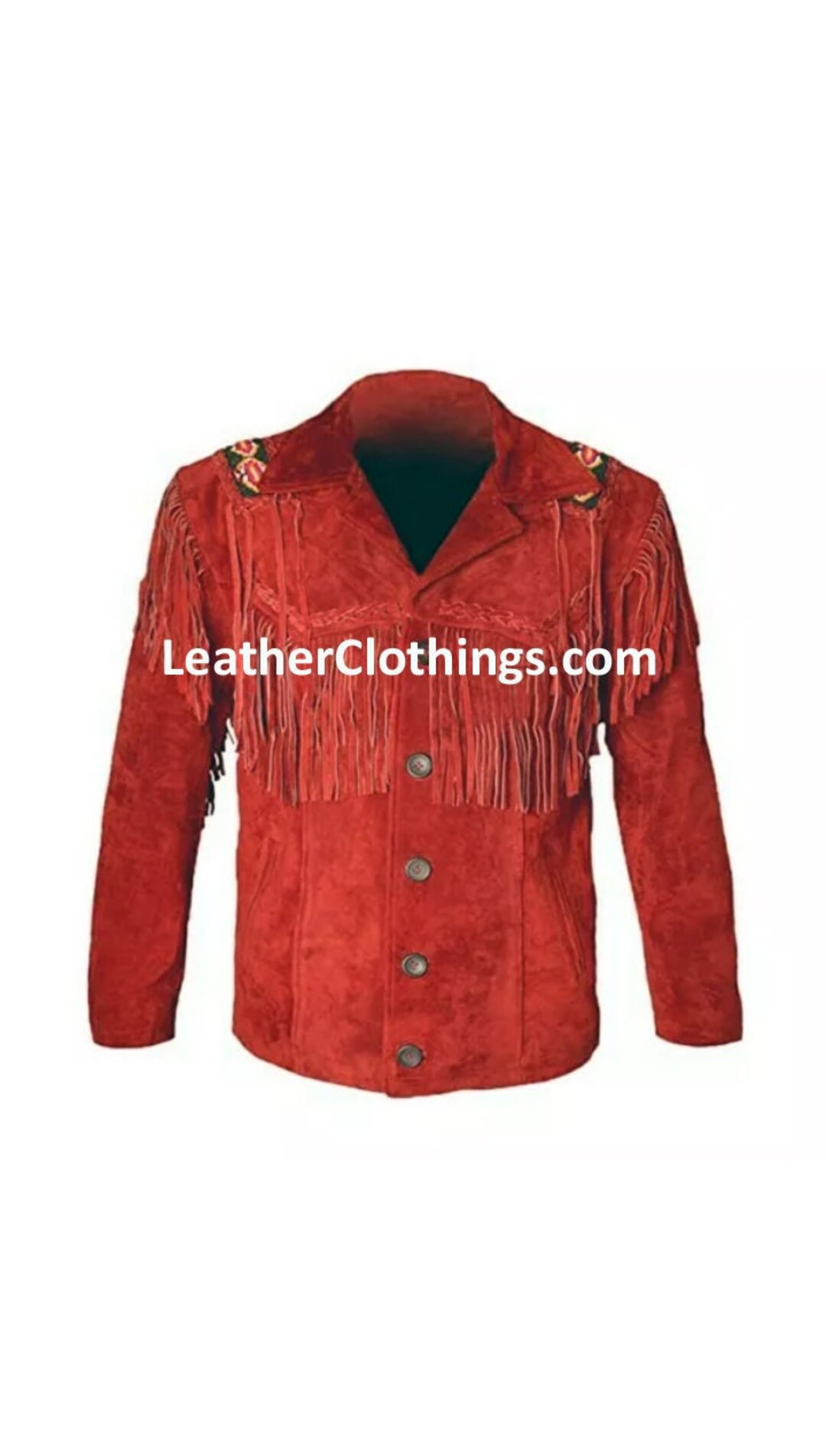 Men Western Jacket Red Native Indian Jacket Cowboy Suede Etsy