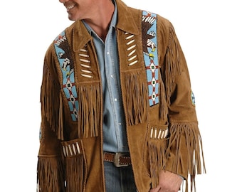 fringe jacket mens cheap
