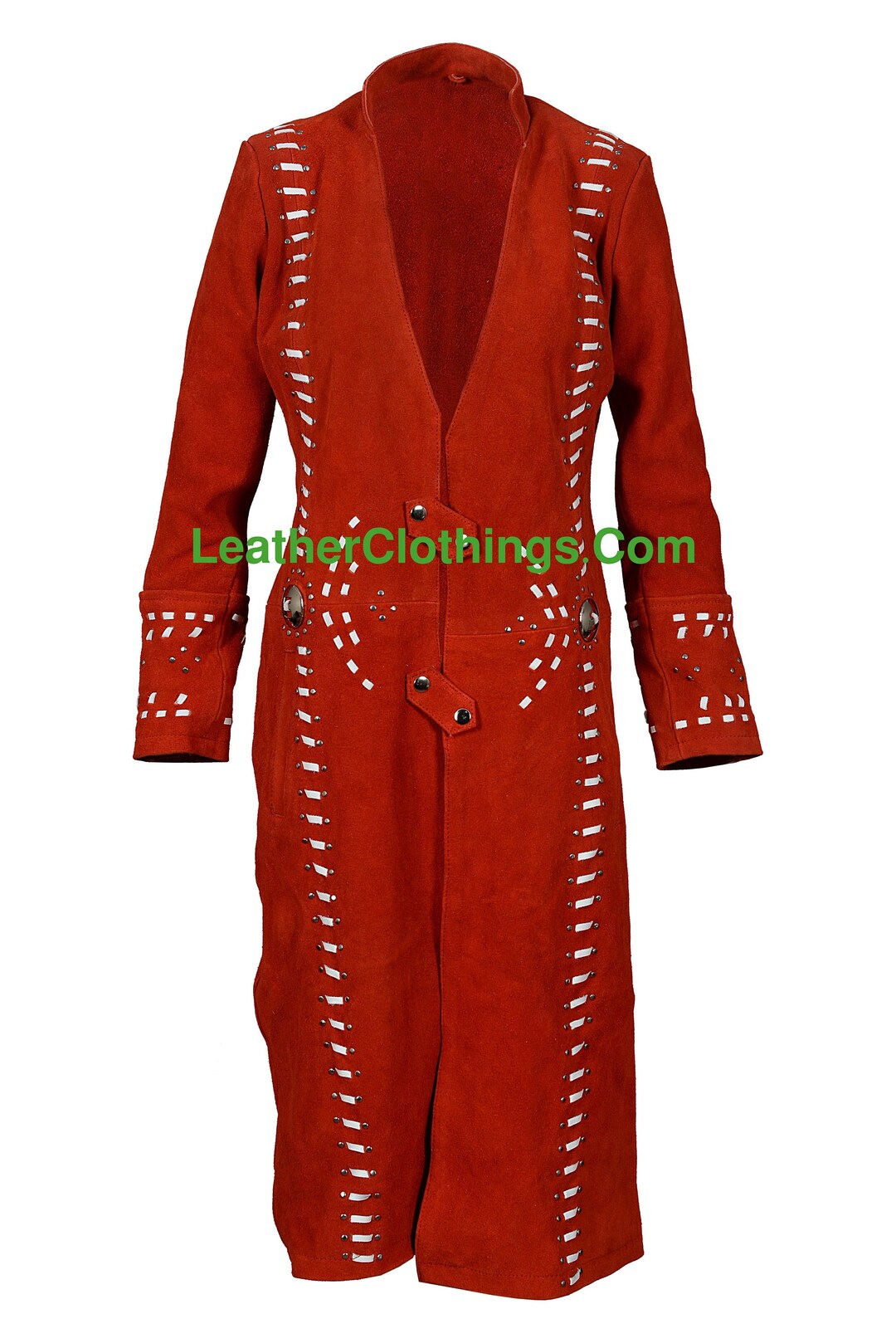 Women Western Trench Coat Cowgirl Red Suede Native Indian Coat Etsy