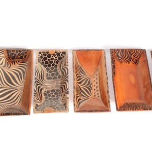 African Teak Wood Painted Bowl/tray. Zebra and Giraffe animal print themed carved Brown wooden bowls. Last minute gifts Shipping Worldwide