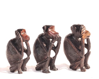 木彫りの三猿 - Etsy 日本