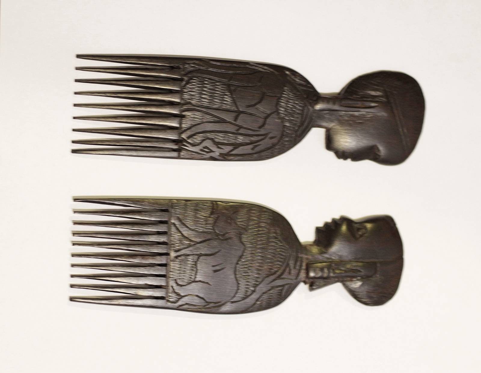 Ebony Wood Carved Masaai Couple Combs Set of 2. African - Etsy