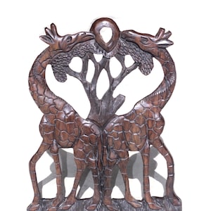Giraffe lovers Malawian Iron Wood smooth Handcarved Wall Art Gift. Kissing Giraffes Engagement/Wedding Gift ready to Ship from South Africa