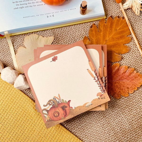 Pumpkin Memopad Mini Notepad 50 sheets Memo pad - To-do list Memo Pad - Grocery List - Teachers Pad Scrapbooking Notebook Notepad