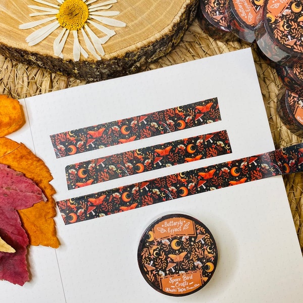 Schmetterling Effekt Washi Tape Niedliches Washi Tape Herbst Washi Tape Blume Washi Tape Scrapbook Dekoration für Journal Tape Easy Tear Paper Tape