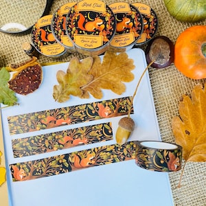 Taśma Washi RedTail Squirrel Cute Washi Tape Autumn Washi Tape Flower Washi Tape Dekoracja albumu do dziennika Taśma papierowa Easy Tear