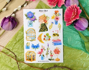 Sticker Sheet Flower Blossom Journal Sticker Planner Sticker Floral Sticker Scrapbook Sticker Flower Sticker Spring Decorative Sticker