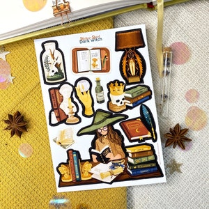 Sticker Sheet - Dark Witch - Journaling Sticker - Planner Sticker - Vintage Sticker - Scrapbooking Sticker - Vintage Vibes