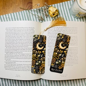 Segnalibro chiaro di luna / accessori per libri, segnalibro illustrato, lettura, regalo libresco, segnalibro di carta, segnalibro lunare