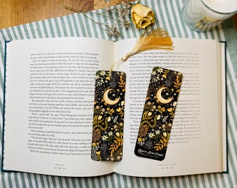 Moon Light Bookmark | Book Accessories, Illustrated Bookmark, Reading, Bookish Gift, Paper Bookmark, Moon Bookmark