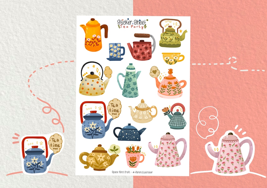 Sticker Sheet - Tea Party - Journal Sticker - Planner Sticker ...