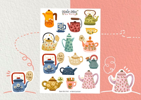 Planner & Bullet Journal Sticker Sheet TEA Sticker Sheet Paper Stickers ...