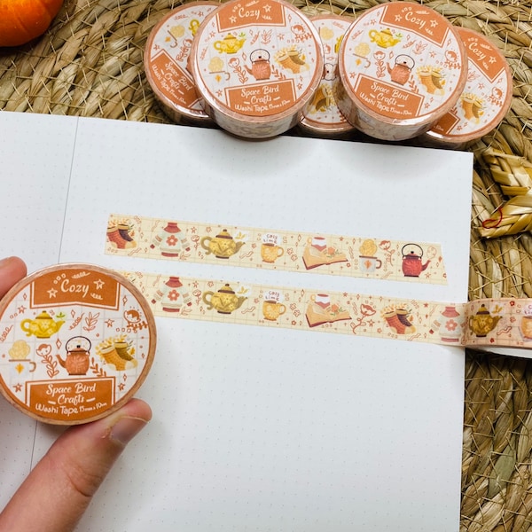 Nastro Washi accogliente Nastro Washi carino Nastro Washi autunnale Nastro Washi autunnale 10mx15mm Decorazione per album per nastro ufficiale Nastro di carta facile da strappare