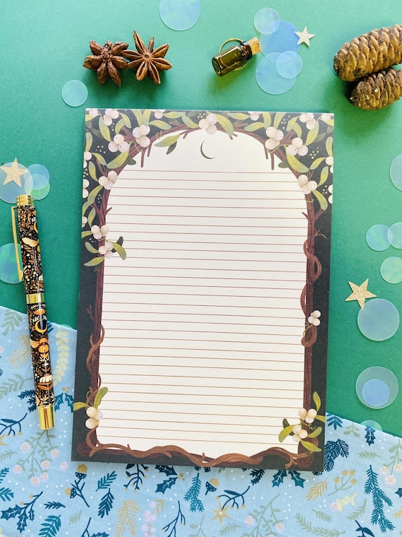 Mistletoe Flower Letter Paper A5 To-Do Notepad Planner sheets for envelopes and penpals