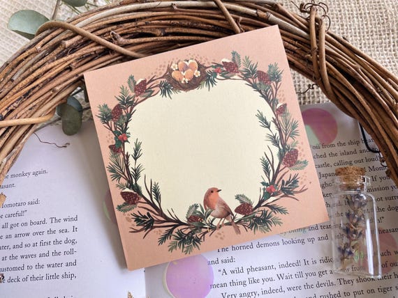 Robin Winter Memopad Mini Notepad Memo Pad To-do list Grocery List  Teachers Pad Scrapbooking Notebook Desk Planner Notepad Decorative Paper