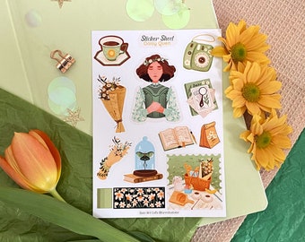 Sticker Sheet Daisy Queen Journal Stickers - Planner Sticker - Floral Sticker - Scrapbook Sticker - Flower Sticker - Spring Vibes