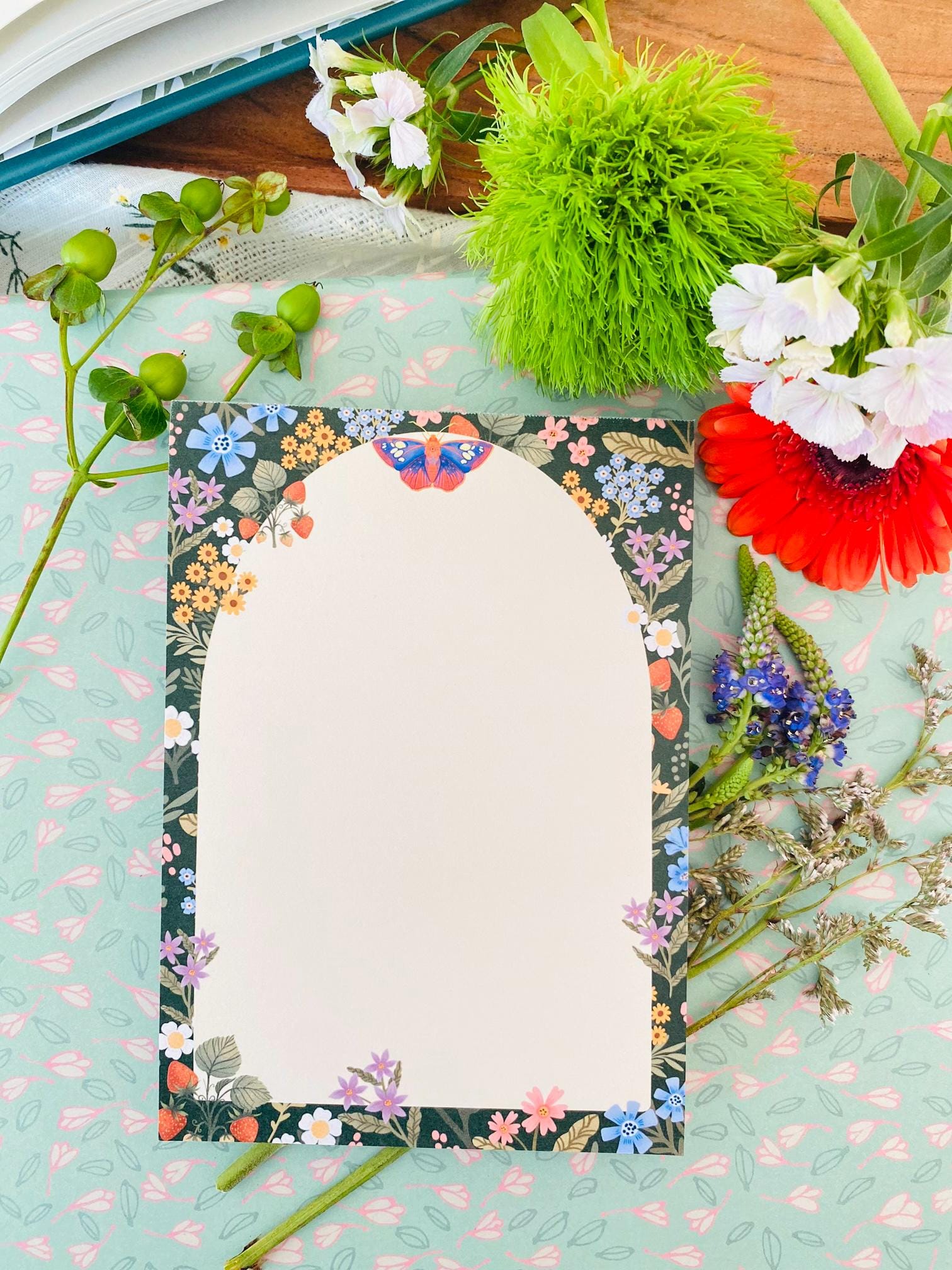 Back Yard Garden Notepad A6 to Do List Floral Planner Desk Pad for ...