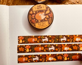 Fall Spirit Washi Tape Cute Washi Tape Autumn Washi Tape  Flower Washi Tape Scrapbook Decoration for Journal Tape Easy Tear Paper Tape