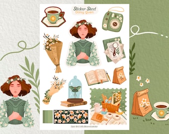 Sticker Sheet - Daisy Queen - Journal Stickers - Planner Sticker - Floral Sticker - Scrapbook Sticker - Flower Sticker - Spring Vibes