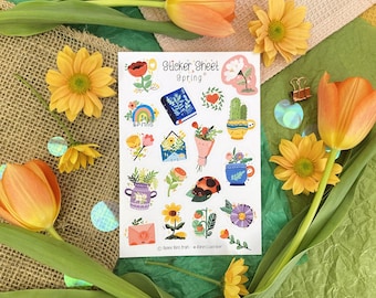 Sticker Sheet Spring Journaling Stickers Planner Sticker for Journal  Floral Sticker - Scrapbook Sticker - Flower Sticker - Spring Vibes