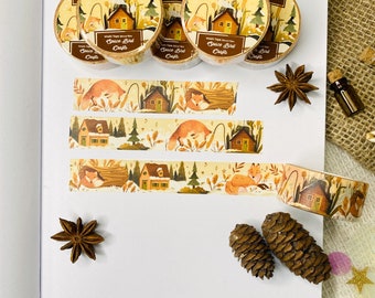 Winterland Washi Tape Cute Washi Tape Autumn Washi Tape  Flower Washi Tape Scrapbook Decoration for Journal Tape Easy Tear Paper Tape