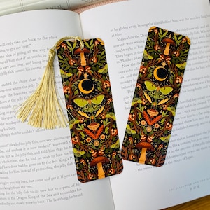 Segnalibro di funghi selvatici / Accessori per libri, Segnalibro illustrato, Lettura, Regalo libresco, Segnalibro di carta, Segnalibro farfalla