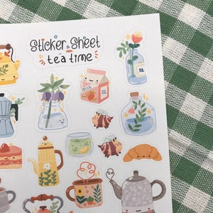 Sticker Sheet - Tea Time - Journaling Sticker - Planner Stickers ...