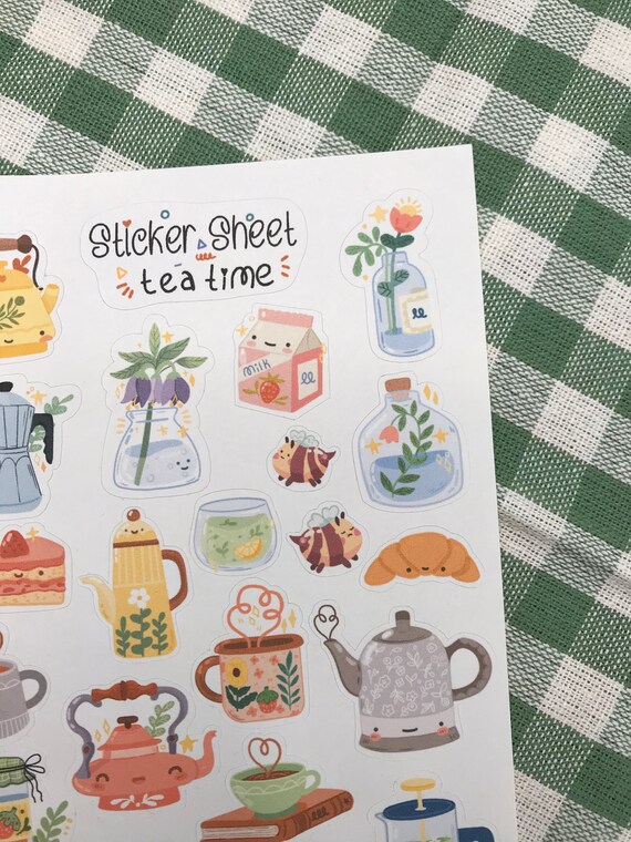 Planner & Bullet Journal Sticker Sheet TEA Sticker Sheet Paper Stickers ...