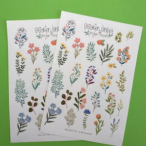 Sticker Sheet Vintage Flowers Journal Stickers for Planner Stickers ...