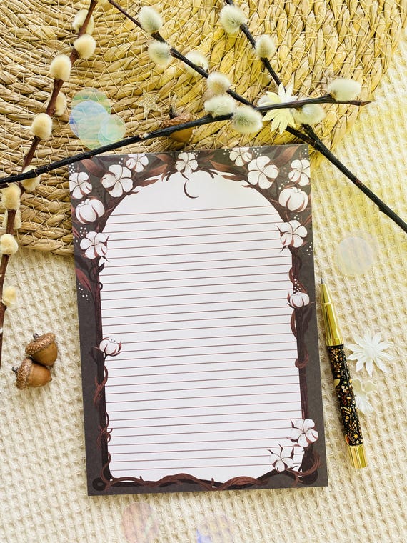 Cotton Flower Letter Paper A5 To-Do Notepad Planner sheets for envelopes and penpals