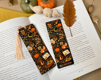 Woodland Bookmark | Book Accessories, Illustrated Bookmark, Reading, Bookish Gift, Paper Bookmark, Moon Bookmark, Reading Accessory, Journal