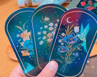 Floral holografische Vinyl Aufkleber - Bullet Journal Aufkleber - Planner Aufkleber - dekorative Aufkleber - Scrapbook Aufkleber - Wasserflasche