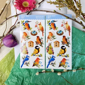 Klar Sticker Blatt Vögel Journal Aufkleber Floral Planer Sticker Scrapbook Sticker Transparente Aufkleber Dekorative Aufkleber für Notebook