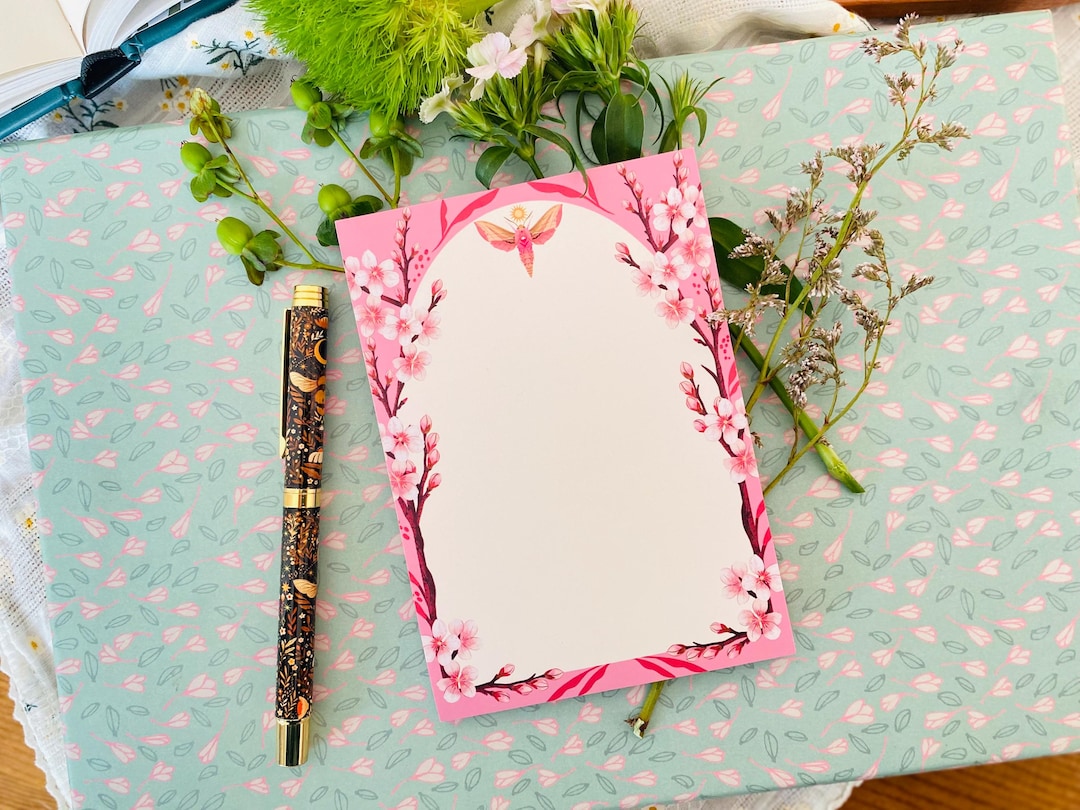 Sakura Tree Notepad A6 to Do List Floral Planner Desk Pad for ...