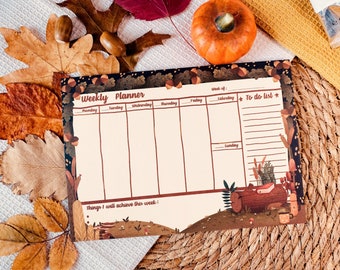Woodland A5 To Do-Weekly Planner Notepad- To do Planner - 50 tear-off sheets notepad. To do list Note Pad A5