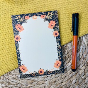 Sun Flower Bloc-notes A6 To-Do List Floral Planner Liste d'épicerie To-do List Desk Pad for Notes Scrapbooking Notebook Notepad Teacher image 8