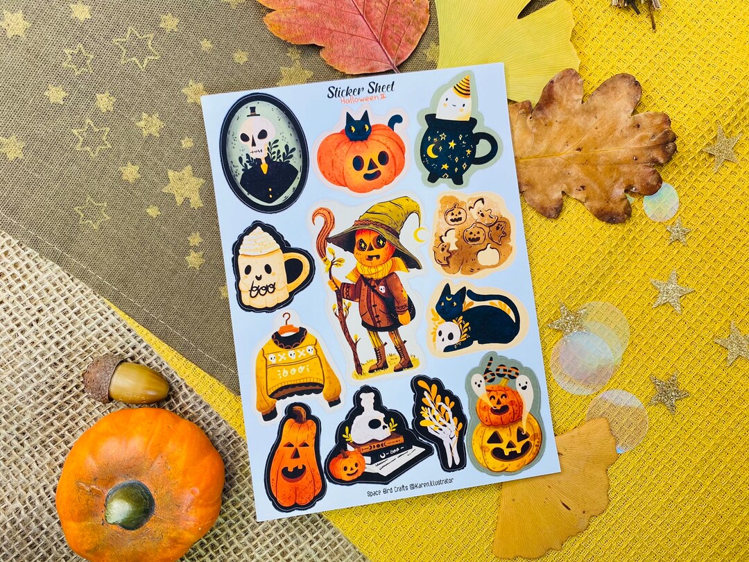 Halloween Sticker Sheet for Journaling Sticker Planner Decorative ...