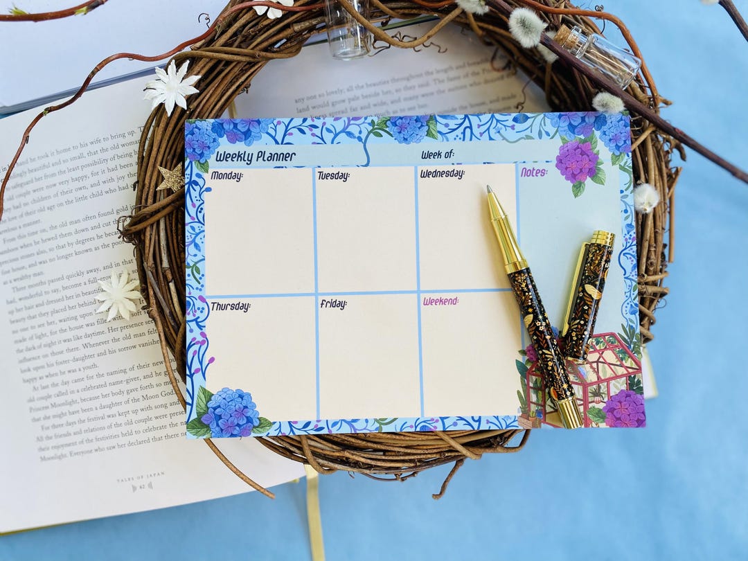 Planner Blue Notebook Blue Weekly Planner - Notebook Planner - Daily Planner Notepad - Desk ...