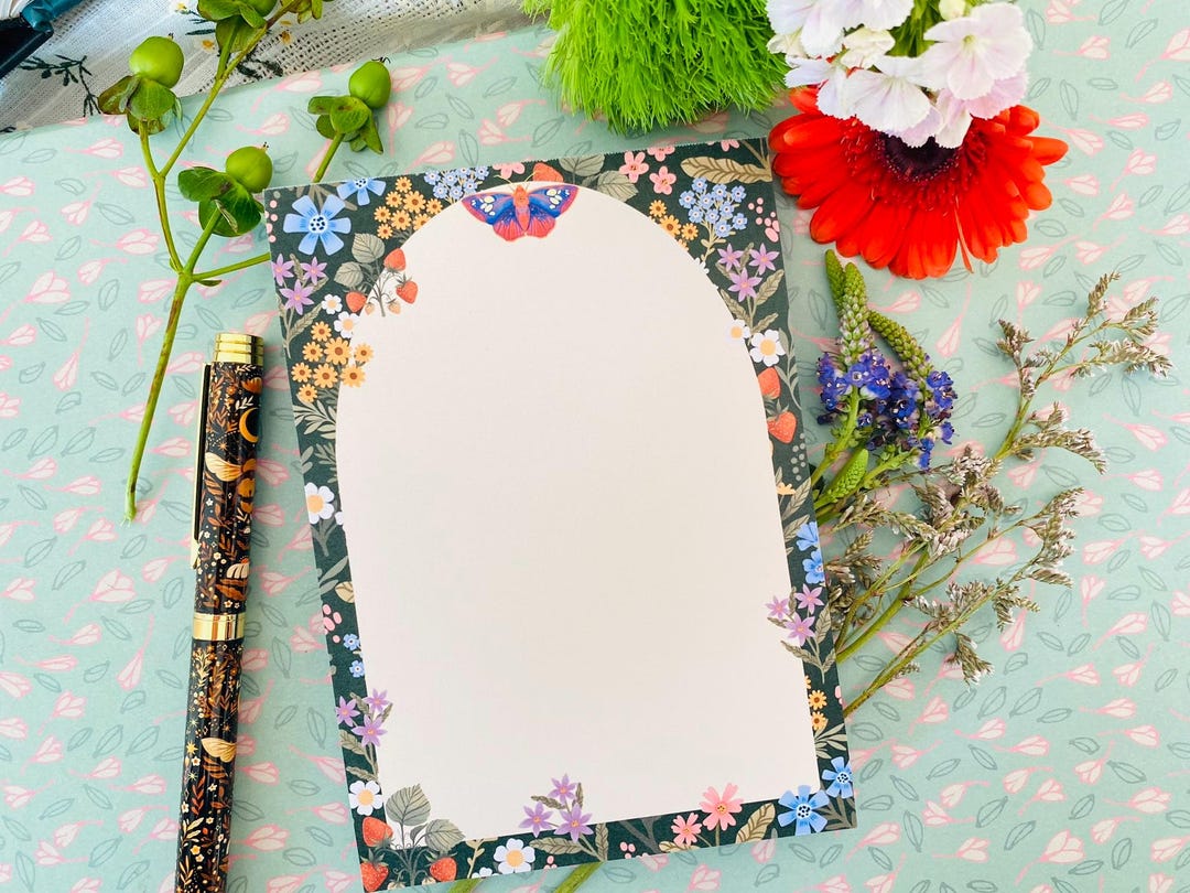 Back Yard Garden Notepad A6 to Do List Floral Planner Desk Pad for ...