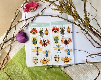 Clear Sticker Sheet Insect Bugs Journal Sticker Floral Planner Sticker Scrapbook Sticker Transparent Sticker Decorative Sticker for Notebook