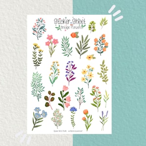Aufkleber Blatt Vintage Blumen Journal Aufkleber für Planer Aufkleber Dekorative Aufkleber Scrapbooking Aufkleber Blumen Aufkleber Blatt Frühling