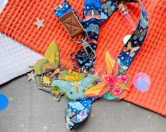 Llavero con forma de mariposa - Llavero con holograma - Accesorios para llaves - Llavero de pulsera / Accesorio para mochila - Pulsera de acrílico - Llavero con holograma