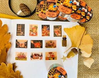 Cinta Washi con sello acogedor, cinta de papel bonita, cinta Washi decorativa, cinta Washi acogedora, decoración de álbum de recortes para cinta de diario, cinta de papel fácil de rasgar