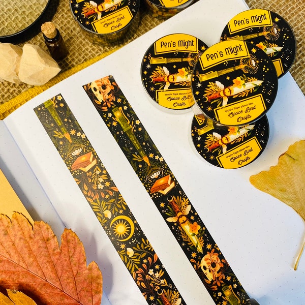 Pens Might Washi Tape Cute Washi Tape Autumn Washi Tape  Flower Washi Tape Scrapbook Decoration for Journal Tape Easy Tear Paper Tape