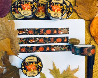 Pumpkin Washi Tape Cute Washi Tape Autumn Washi Tape  Flower Washi Tape 10mx15mm Scrapbook Decoration for Journal Tape Easy Tear Paper Tape