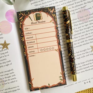 Libro Lettura Tracker Planner Misprint Book Lover Notepad Desk Pad Reading Organizer Book Review Journal Reading Journal Diary 50 Book Review