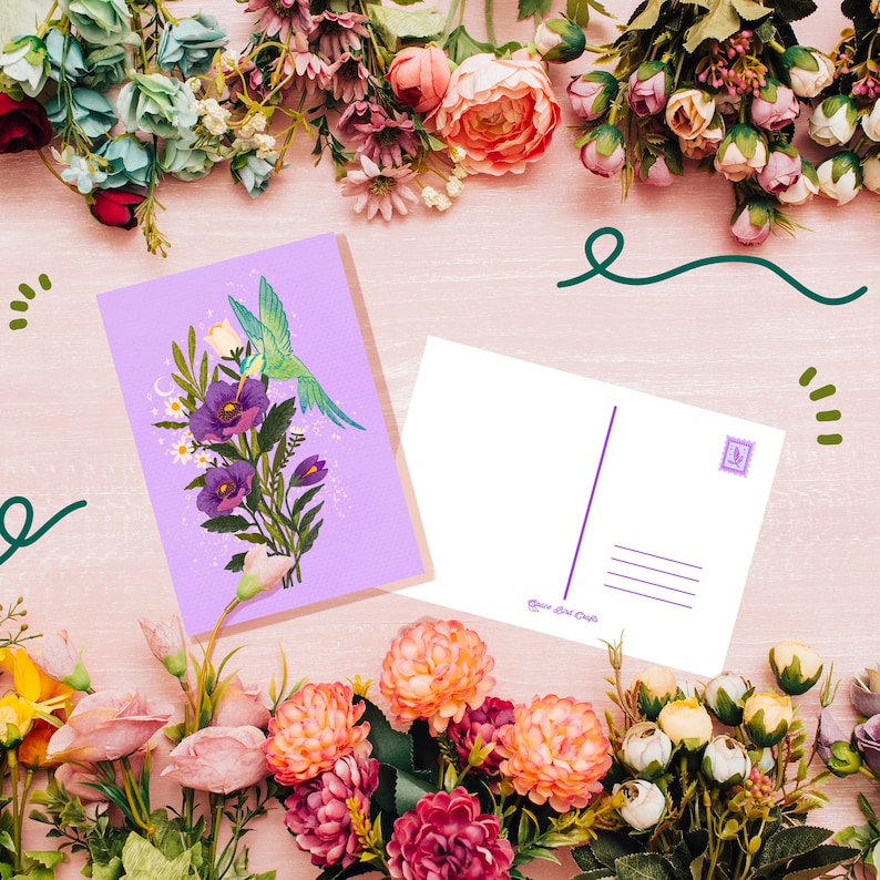 Un jeu de cartes postales florales taille carte postale impression d'art carte postale botanique Postkarten impressions d'art floral cartes de fête des mères image 9