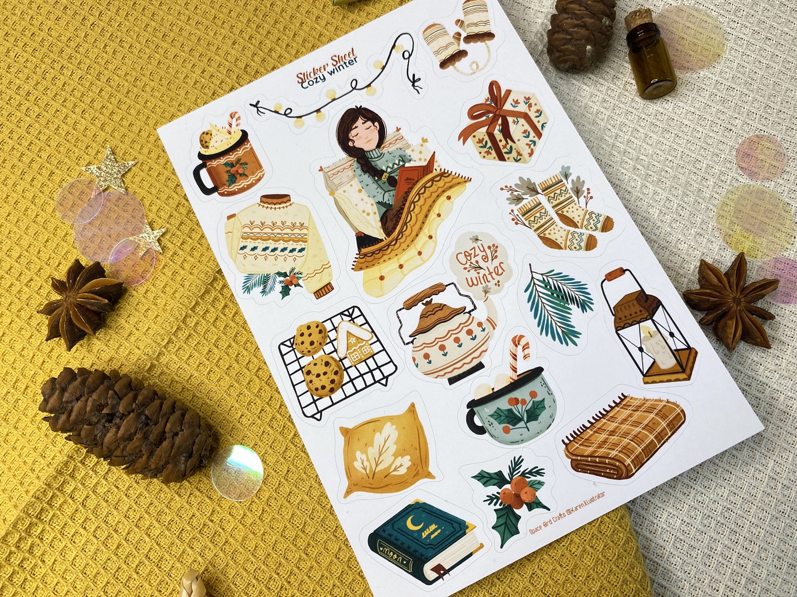 Sticker Sheet Cozy Winter Journal Stickers for Planner Sticker Cozy ...